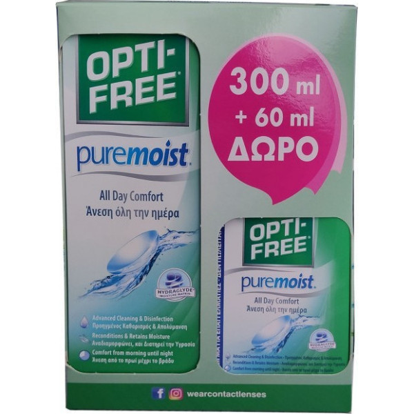 Alcon Opti-free Puremoist Υγρό Φακών Επαφής 300ml & 60ml ΦΑΚΟΙ ΕΠΑΦΗΣ